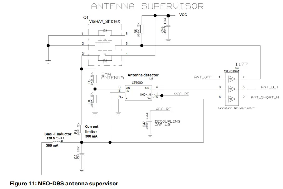 u-blox C101-D9S Correction Data Receiver - circuit