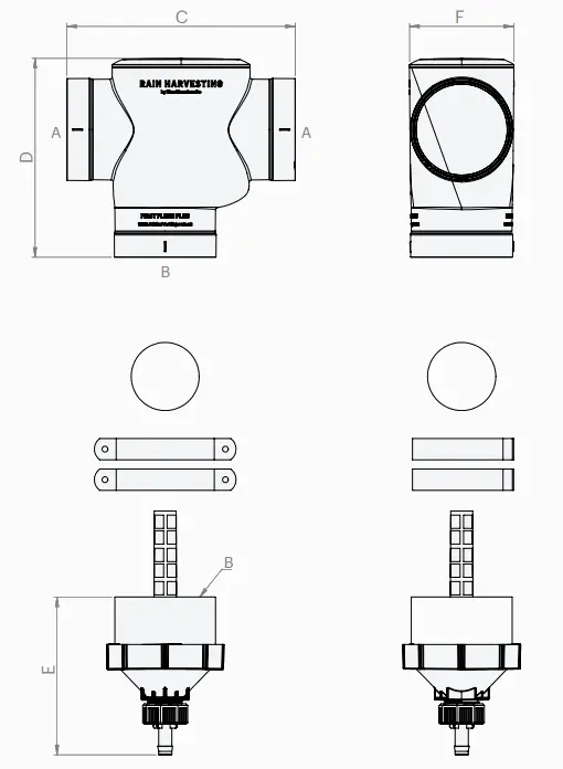 RAIN HARVESTING WDDP12 First Flush Max with Catch All Tee - Product Specifications