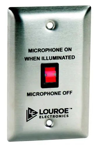Louroe Electronics Ms-1-ml Mic Level Audio Mute Switch Instruction Manual