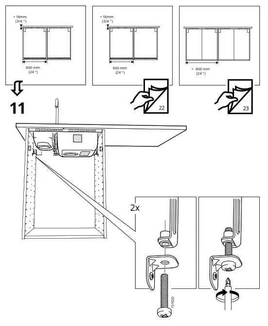 IKEA HILLESJON Stainless Steel Dual Mount Sink - Figure17