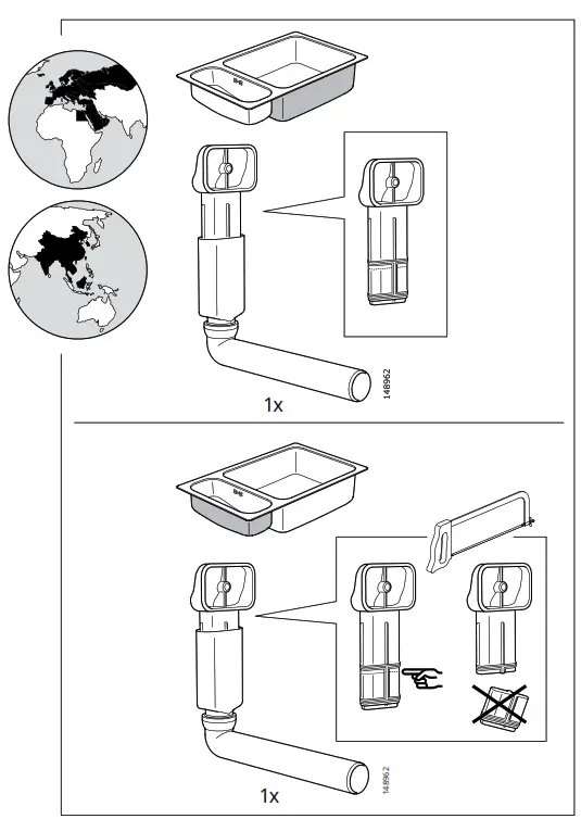 IKEA HILLESJON Stainless Steel Dual Mount Sink - Figure3