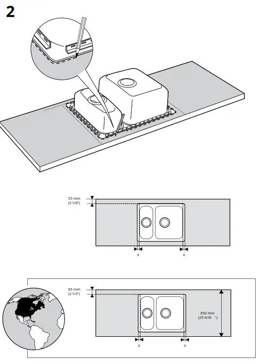 IKEA HILLESJON Stainless Steel Dual Mount Sink - Figure6