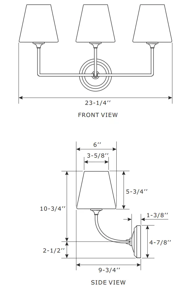 CRYSTORAMA 2443-OP-BN Three Light Bathroom Vanity