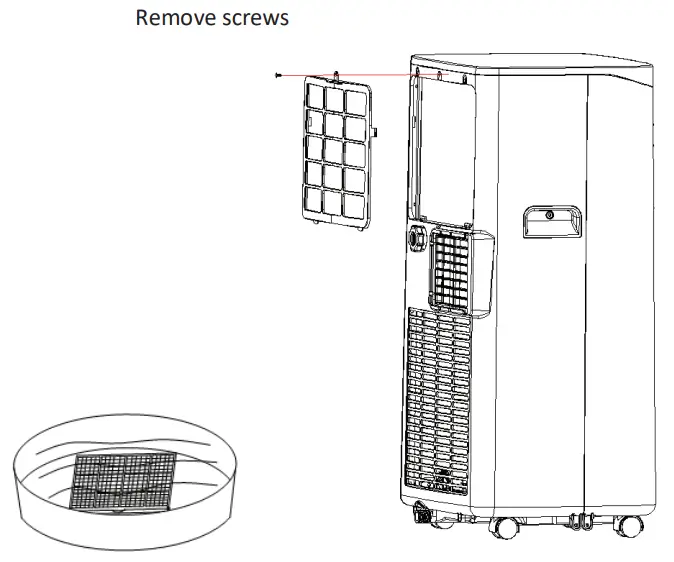 JS EX030081 Air Conditioning Unit - Remove screws