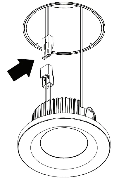 DMF Lighting H4TRFWHMC 4 Inch White Recessed Light Flush - power connector