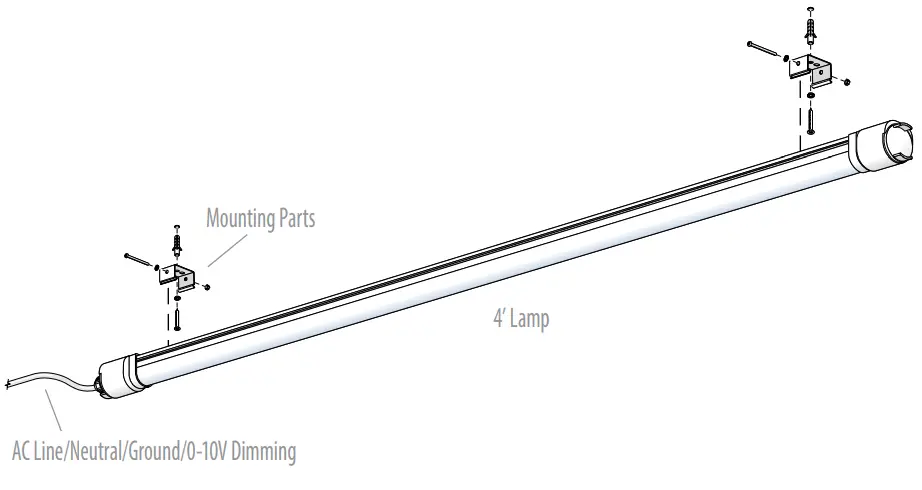 LITETRONICS LED Vapor Tight Slimline Strip - Mounting Parts