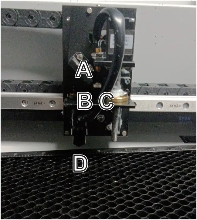 omtech POLAR350 Olar 350 50w Desktop Laser Engraver - Laser Head