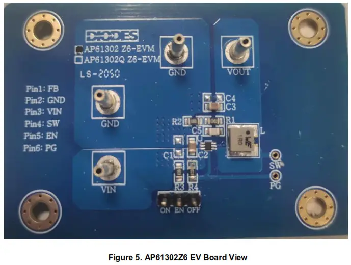 DIODES AP61302Z6-EVM 2.3V TO 5.5V Input 3A Synchronous Buck Converter - DIODES AP61302Z6-EVM 2.3V TO 5.5V Input 3A Synchronous Buck Converter - EV Board