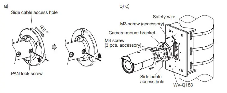 i-PRO WV-Q182 Pole Mount Bracket - Applicable color CCTV camera