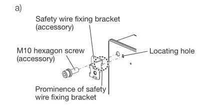 i-PRO WV-Q182 Pole Mount Bracket - Use one M10 hexagon screw (accessory) to install the safety wire fixing