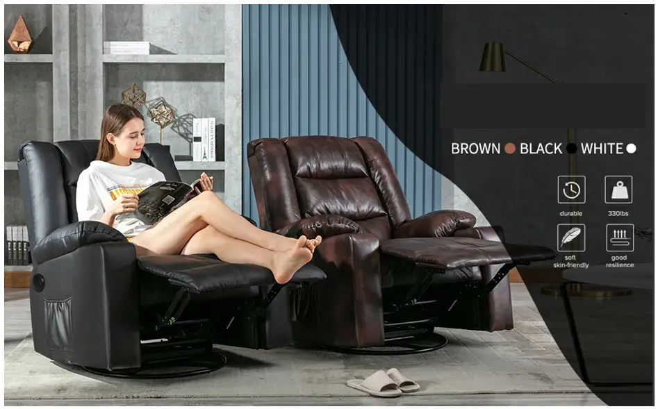 COMHOMA H7237 360 Degree Swivel Massage Recliner Chair