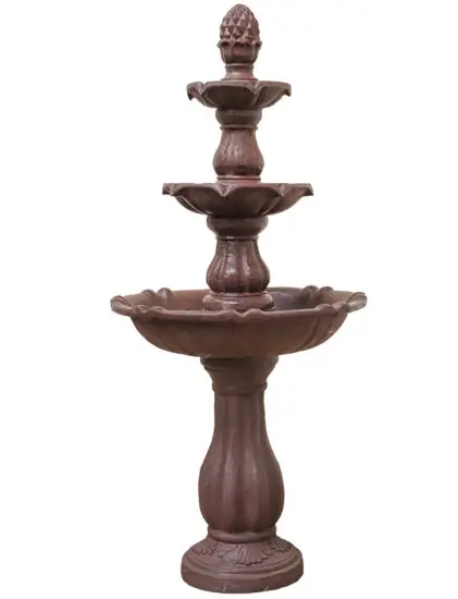 XBRAND FT973615 Fiber Resin Beige 3 Tier Freestanding Waterfall Fountain.jpg