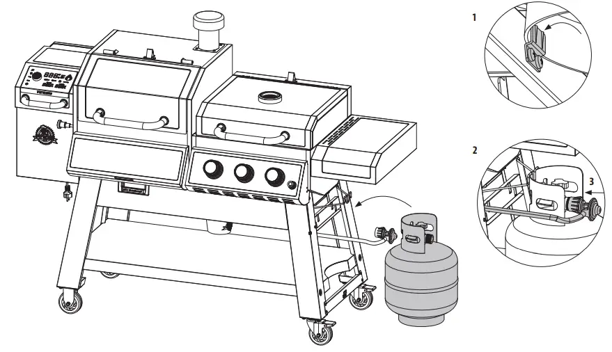 KC COMBO 300522 Wood Pellet and Griddle - GAS CYLINDER