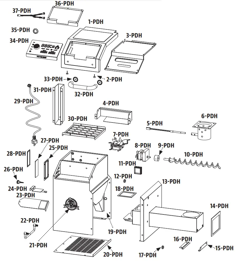 KC COMBO 300522 Wood Pellet and Griddle - HOPPER REPLACEMENT PARTS