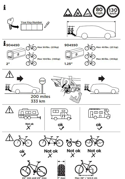 THULE 904450 2 Inch Hitch Bike Rack - fig 1