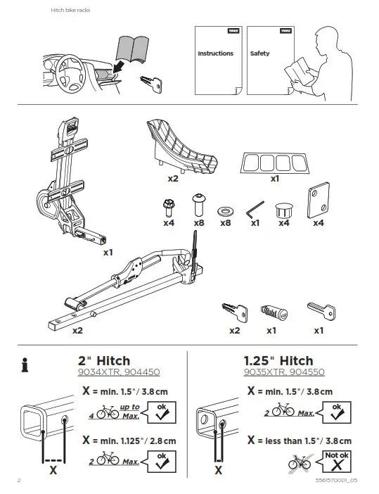 THULE 904450 2 Inch Hitch Bike Rack - fig