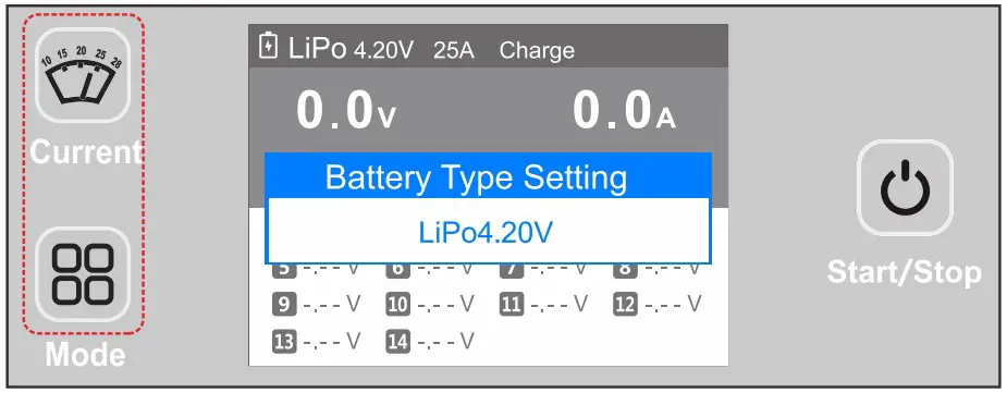 Battery type setting