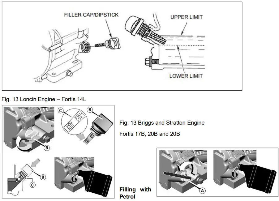 COBRA Fortis 14L Series Lawn Mower - PREPARING FOR USE
