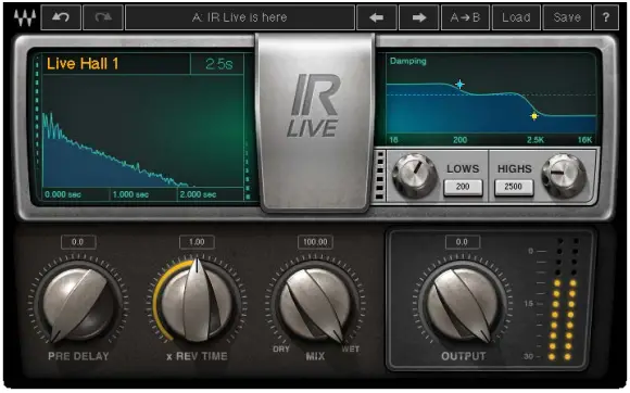 WAVES IR-LIVE Convolution Reverb A2