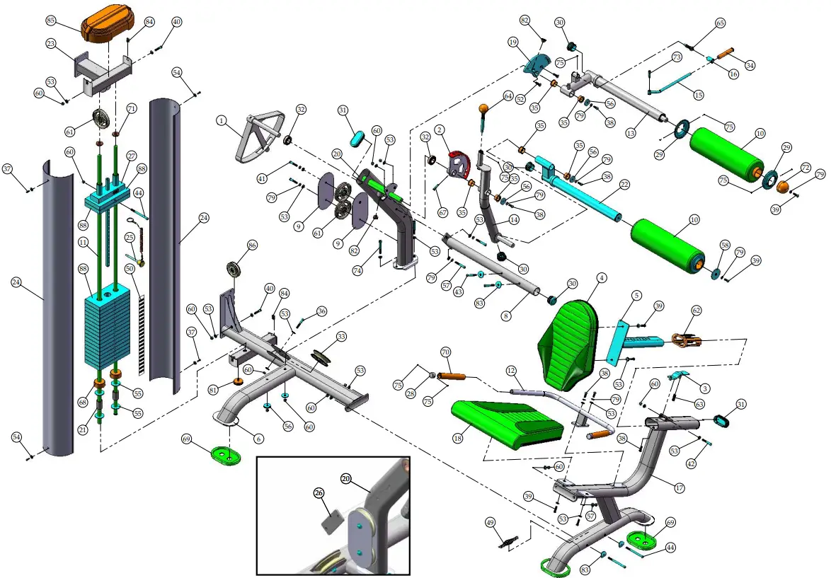 TUFFSTUFF AP 71LE Leg Extension - Assembly 11