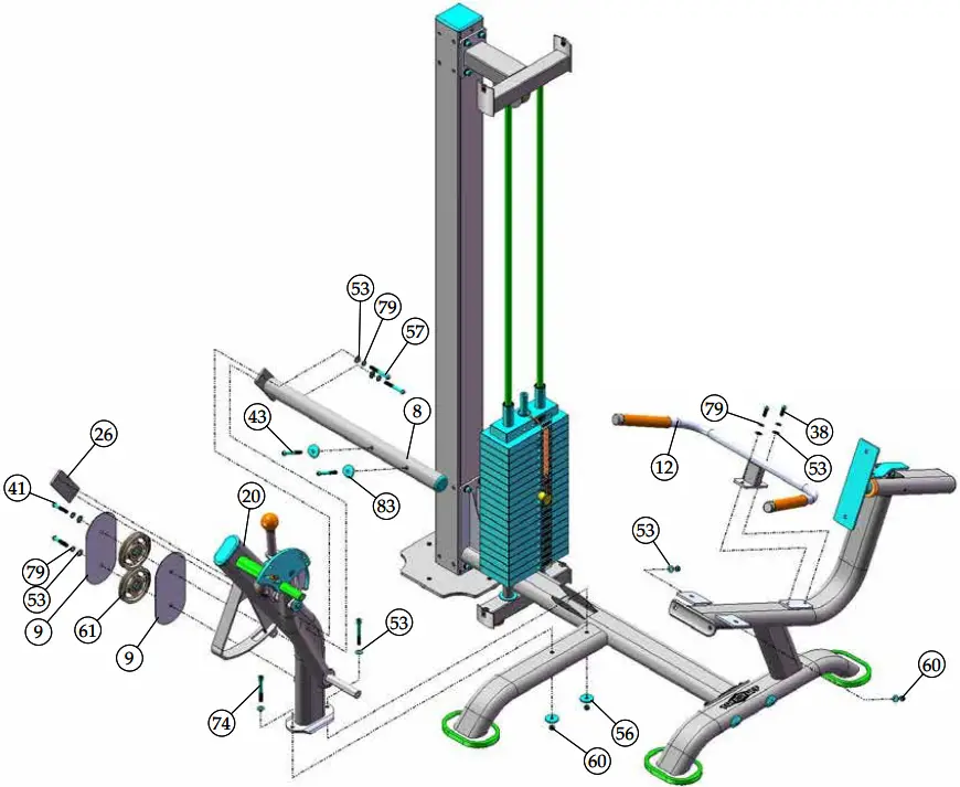 TUFFSTUFF AP 71LE Leg Extension - Assembly 5