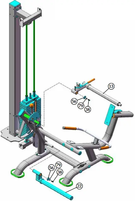 TUFFSTUFF AP 71LE Leg Extension - Assembly 6