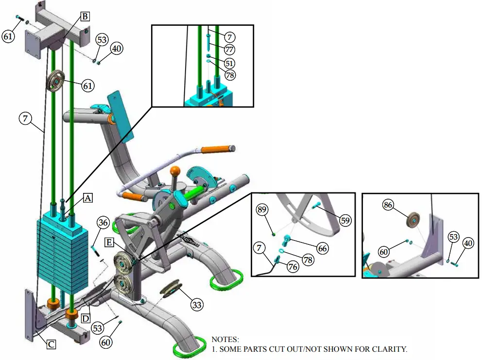 TUFFSTUFF AP 71LE Leg Extension - Assembly 7