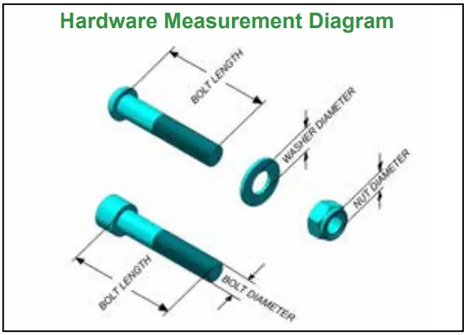 TUFFSTUFF AP 71LE Leg Extension - Hardware Measurement Diagram