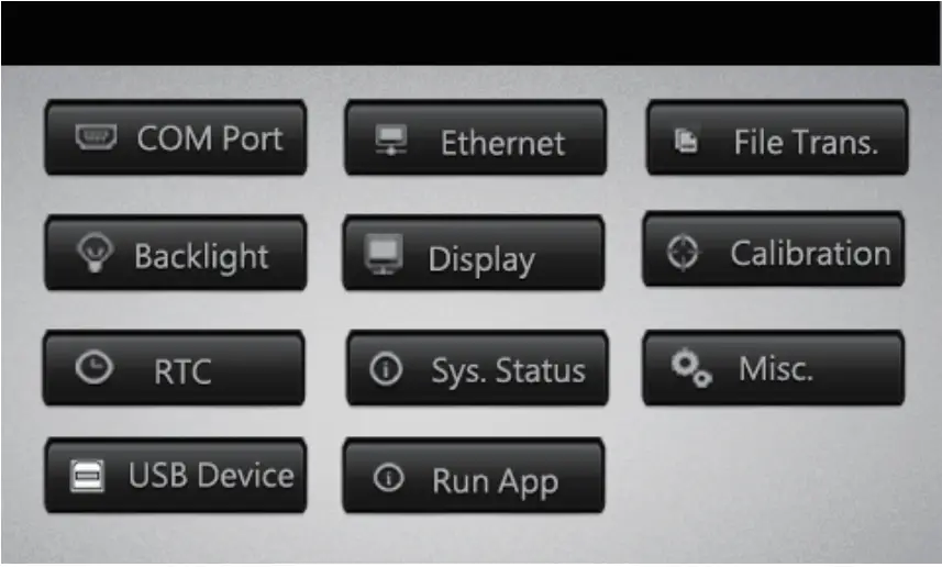 NOVAKON P04 4.3 Inch HMI Intelligent IIoT Gateway - Menu Screen
