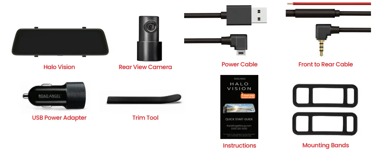 ROAD ANGEL Halo View 2K Mirror Dash Camera - Fig 1