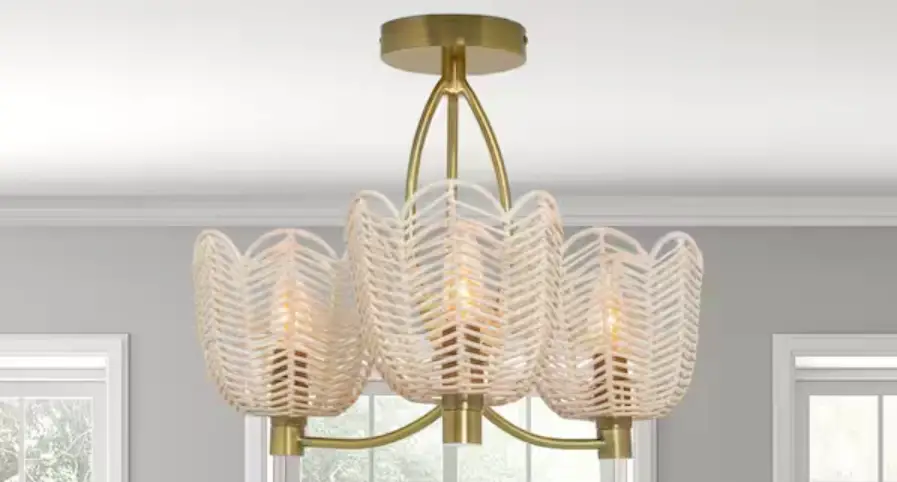 River Of Goods 20803 Isla 18.5 Inch 3-light Gold Semi-flush Mount With Bell-shaped Rattan Shades Instruction Manual River Of Goods 20803 Isla 18.5 Inch 3-light Gold Semi-flush Mount With Bell-shaped Rattan Shades Instruction Manual