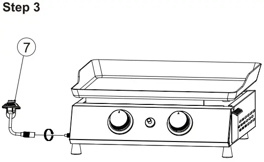 Royal Gourmet PD1203A 2 Burner Portable Gas Griddle - Assembly 3