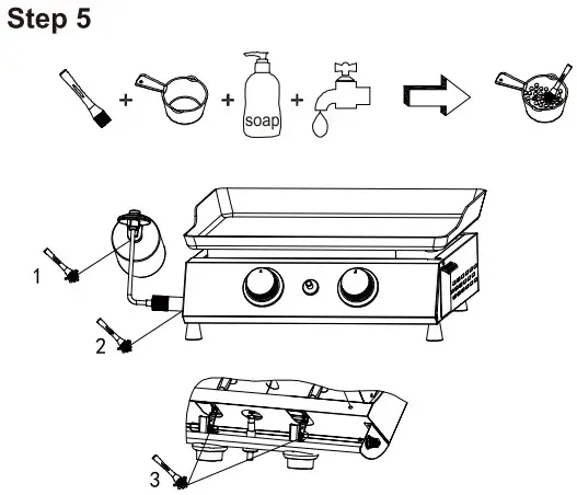 Royal Gourmet PD1203A 2 Burner Portable Gas Griddle - Assembly 5
