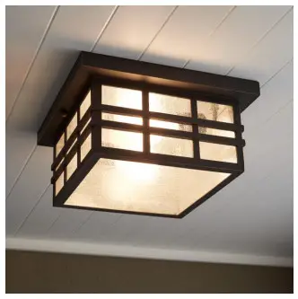 Signature Hardware 434153 Ambler 2-Light Flush Mount Outdoor Ceiling Fixture