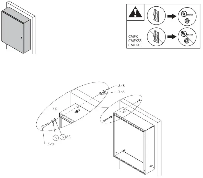 nVent HOFFMAN CDSC24268SS6 Wallmount Disconnect Enclosure - Installation 2