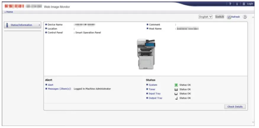 RICOH IM 550 Series All In One Printer - Monitor
