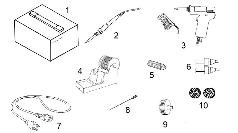 wiltec INT701A Plus Plus Repairing Station Desoldering Pump with Soldering Iron - Parts