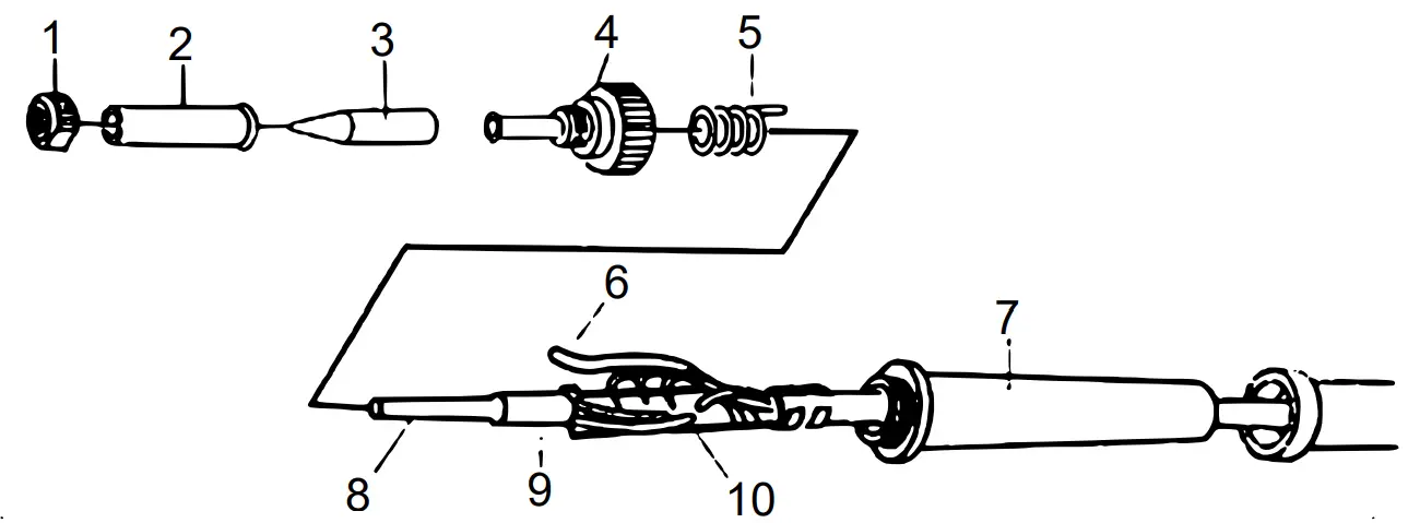wiltec INT701A Plus Plus Repairing Station Desoldering Pump with Soldering Iron - handle