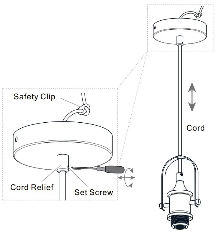QUOIZEL QPP5639C and QPP5639MBK Warnock 1-Light Matte Black Mini Pendant - INSTALLATION 1