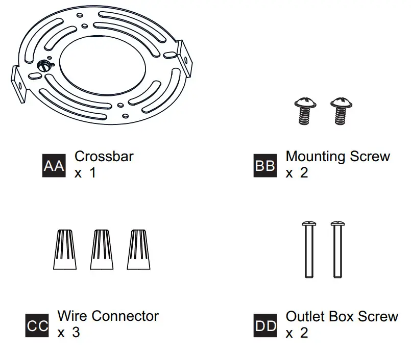QUOIZEL QPP5639C and QPP5639MBK Warnock 1-Light Matte Black Mini Pendant - MOUNTING HARDWARE