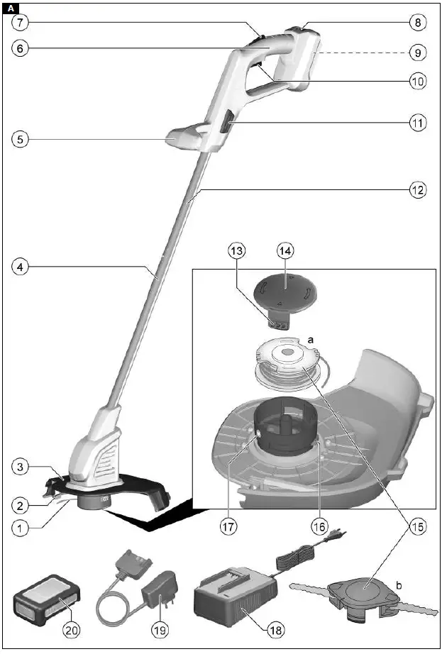 KARCHER-LTR-18-25-Battery-Set-Cordless-Grass-Trimmer-FIG-1
