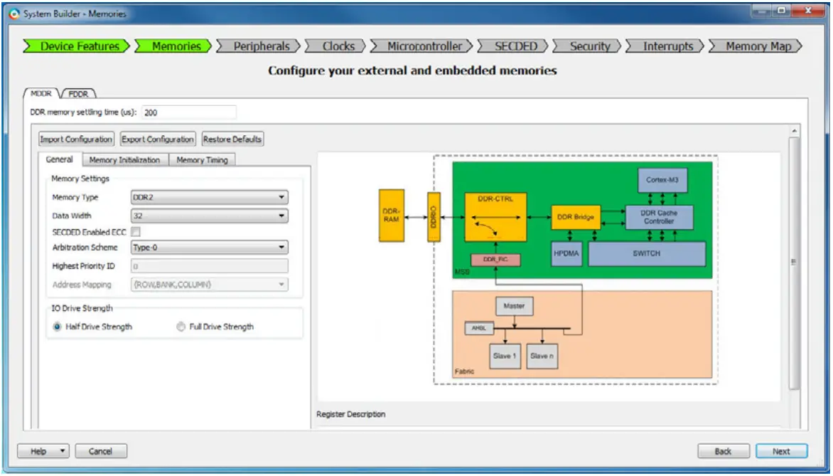 Microsemi SmartFusion2 DDR Controller and Serial High Speed Controller - External Memory