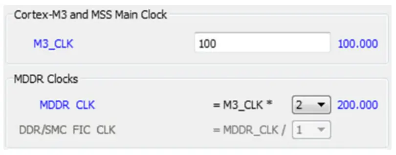 Microsemi SmartFusion2 DDR Controller and Serial High Speed Controller - MDDR Clocks