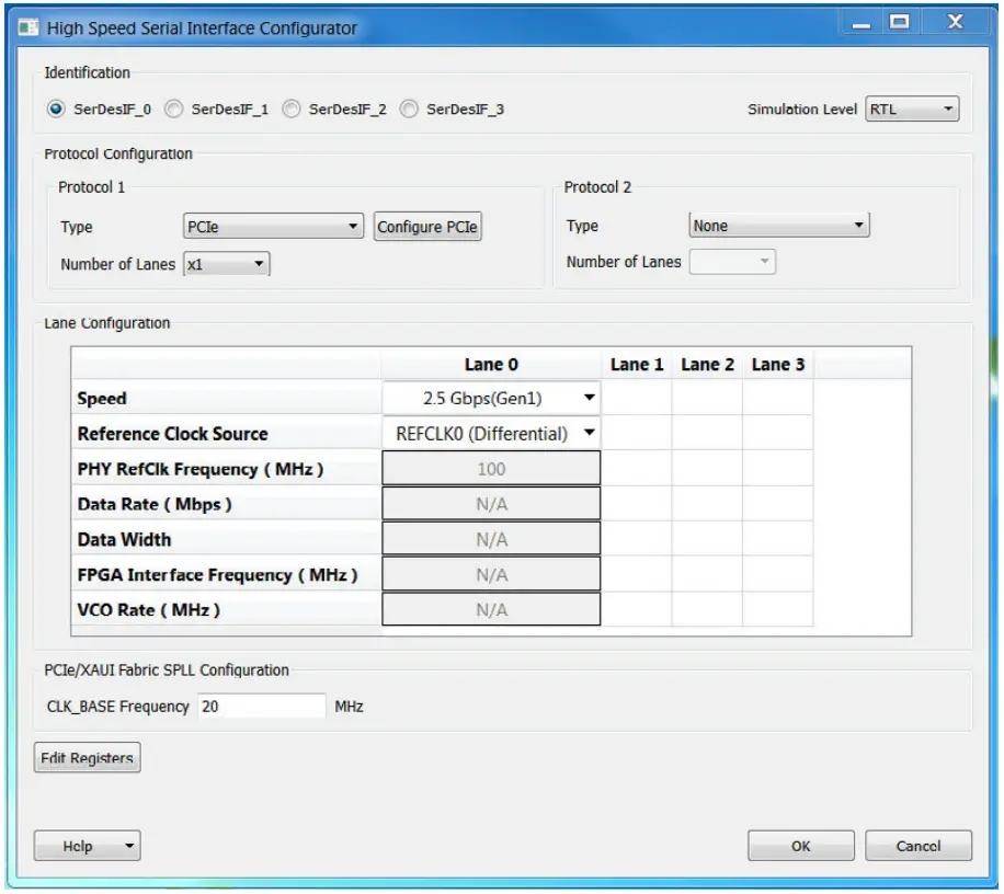 Microsemi SmartFusion2 DDR Controller and Serial High Speed Controller - Serial Interface Configurator
