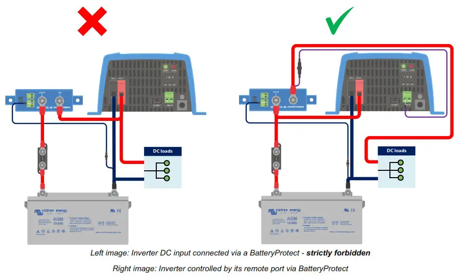 victron energy 65A BatteryProtect 12 24V - Installation and wiring examples 1