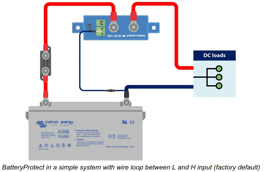 victron energy 65A BatteryProtect 12 24V - Installation and wiring examples 2