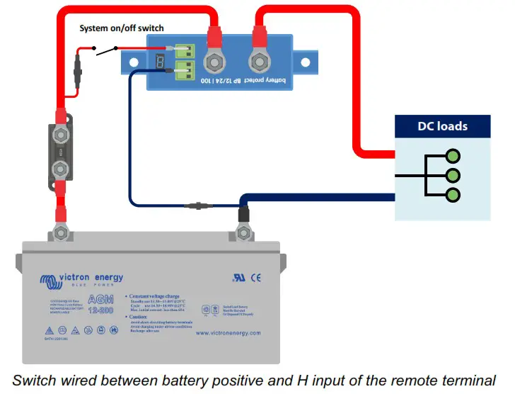 victron energy 65A BatteryProtect 12 24V - Installation and wiring examples 3