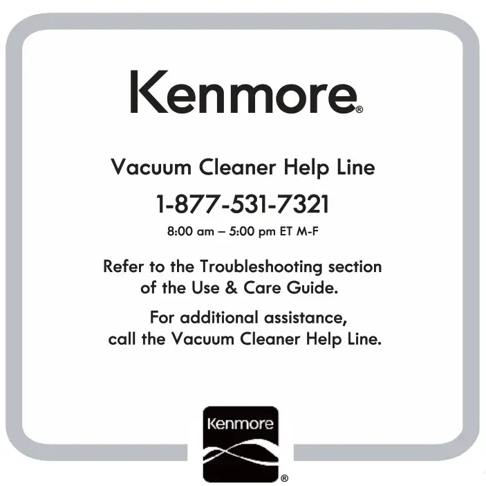 Kenmore Bagless Upright Vacuum Cleaneruntil last page