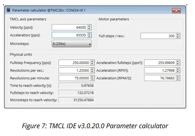 ANALOG DEVICES TMC2209-EVAL Evaluation Board - Parameter calculator