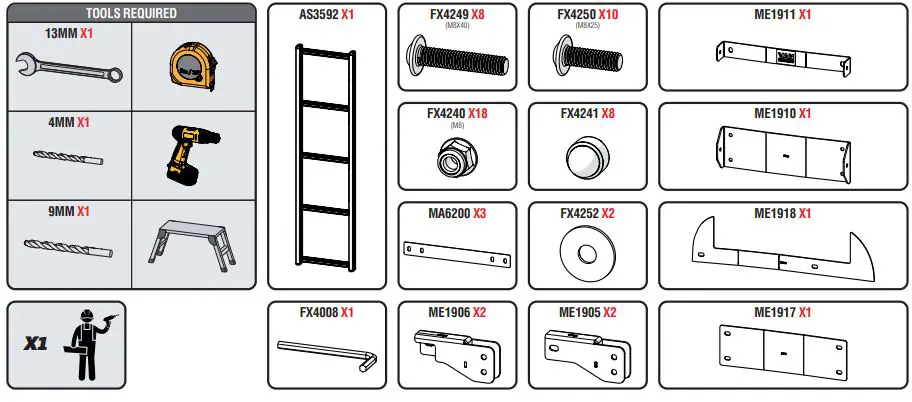 VAN GUARD IN8403 ULTI Ultimate Ladder and Table Playset Silver-FIG3